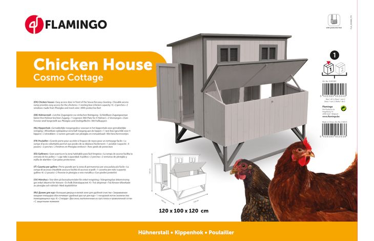 Flamingo Kippenhok Cosmo Cottage Grijs