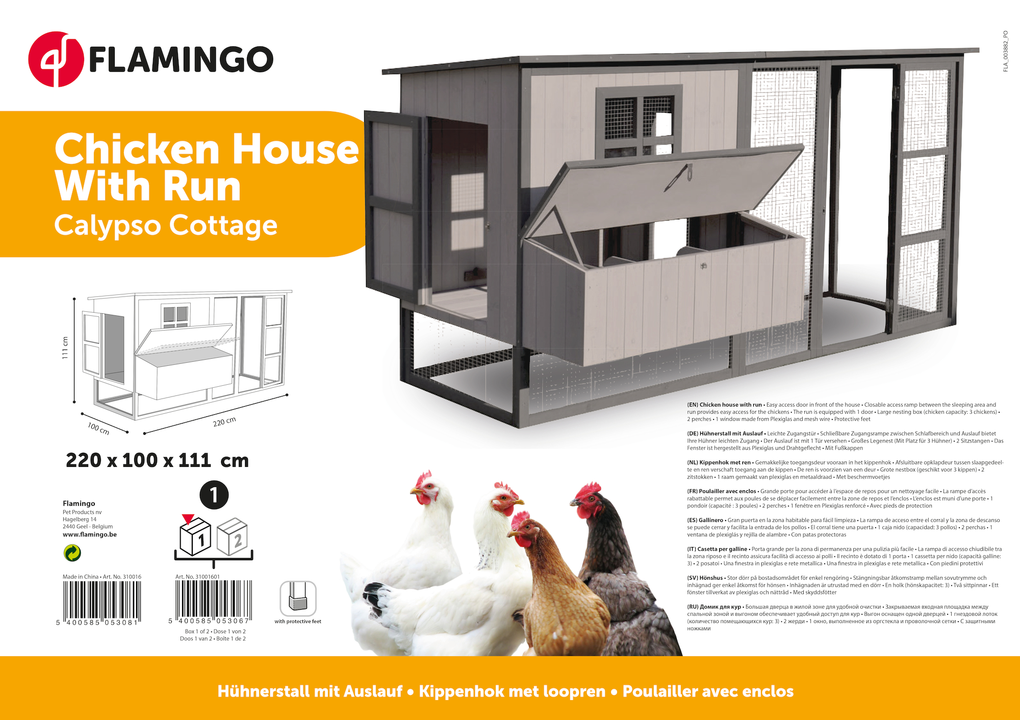 Flamingo Chicken house Calypso Cottage Grey