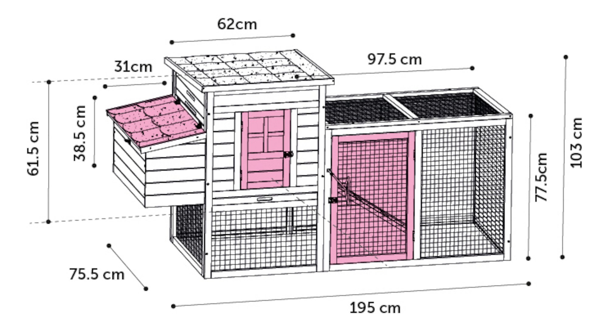 Flamingo Chicken house Capri Country Brown