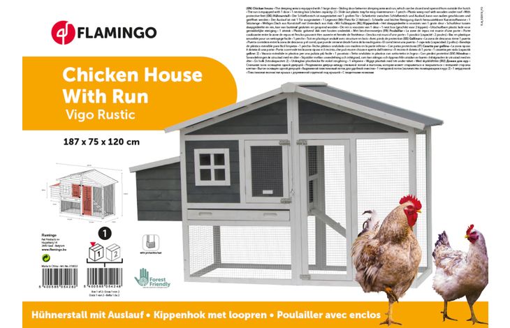 Flamingo Kippenhok Vigo Rustic Grijs