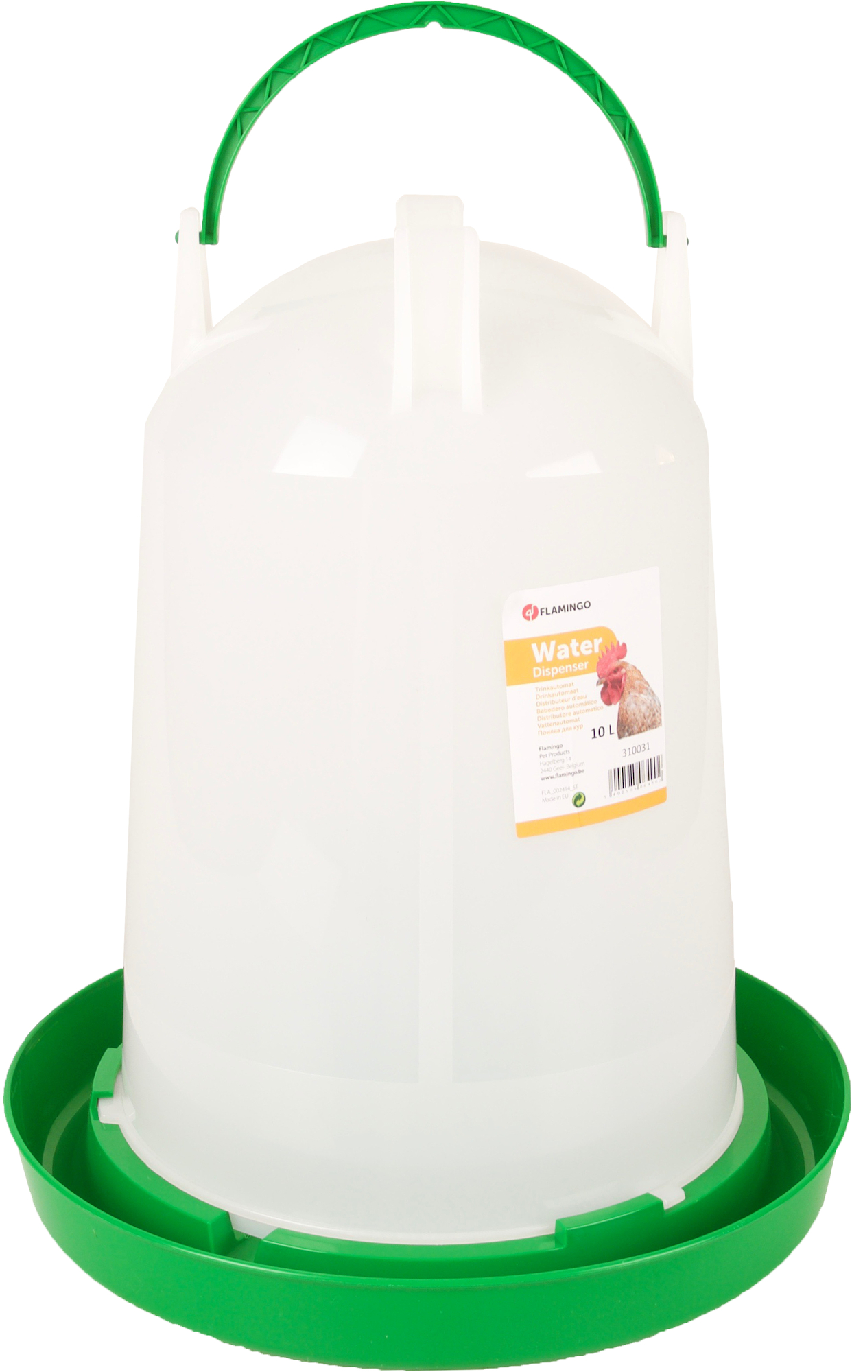 Flamingo Distributeur d'eau Volailles Twist Rond Vert & Blanc