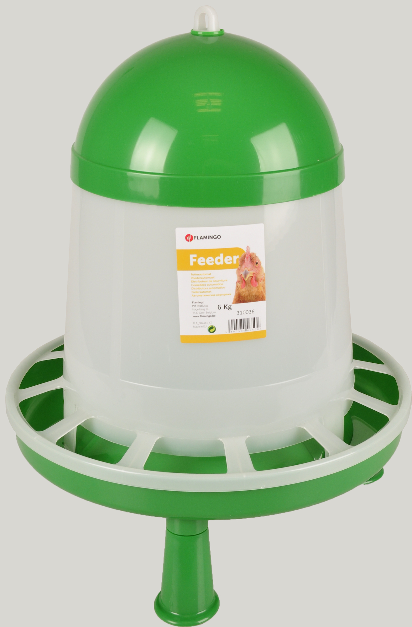 Flamingo Feeding trough with feet Poultry Twist Green & White