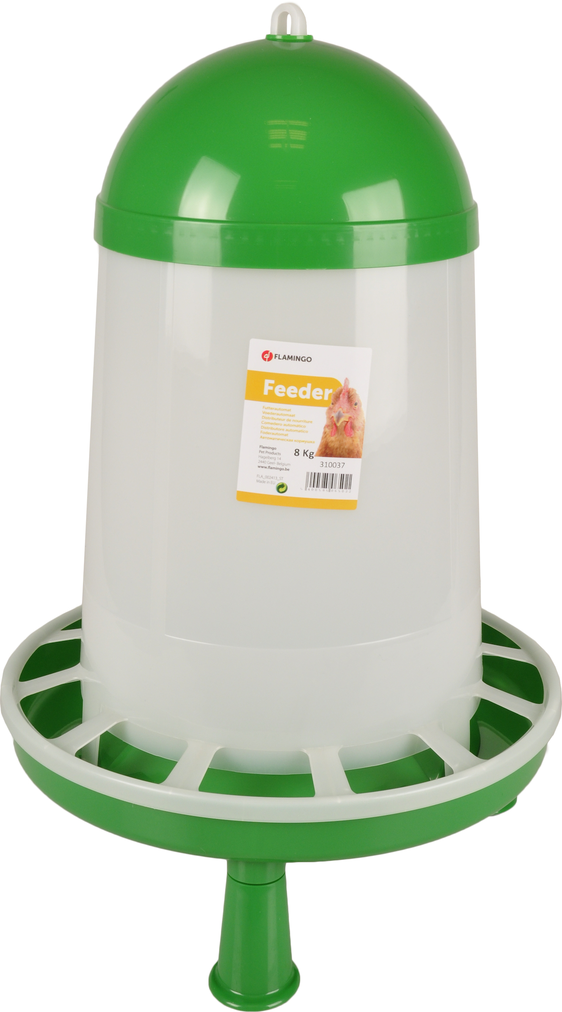 Flamingo Feeding trough with feet Poultry Twist Green & White