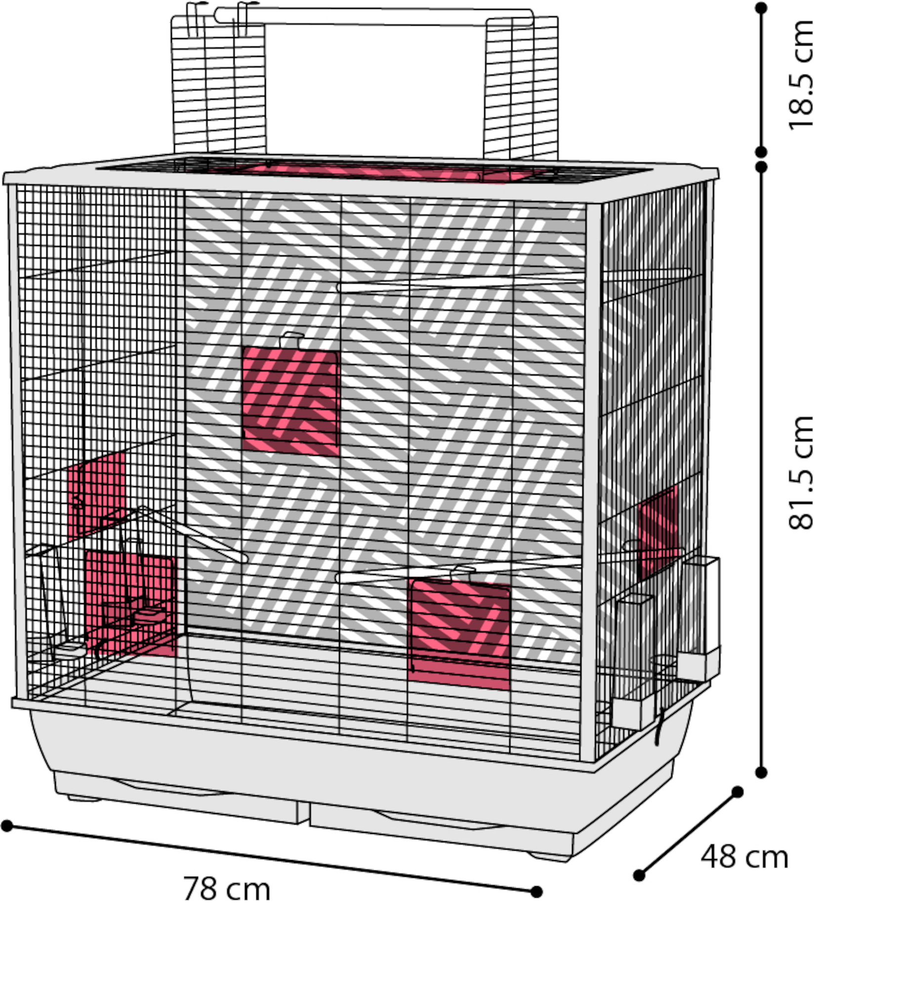 Flamingo Parakeet cage Siri Copper Black