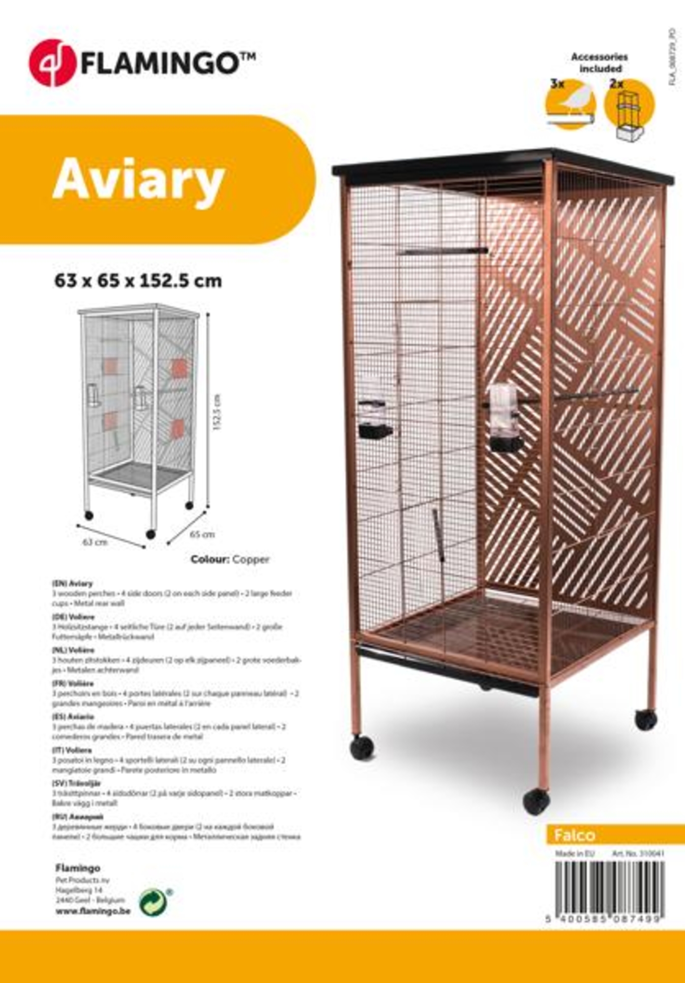 Flamingo Aviary Falco Copper