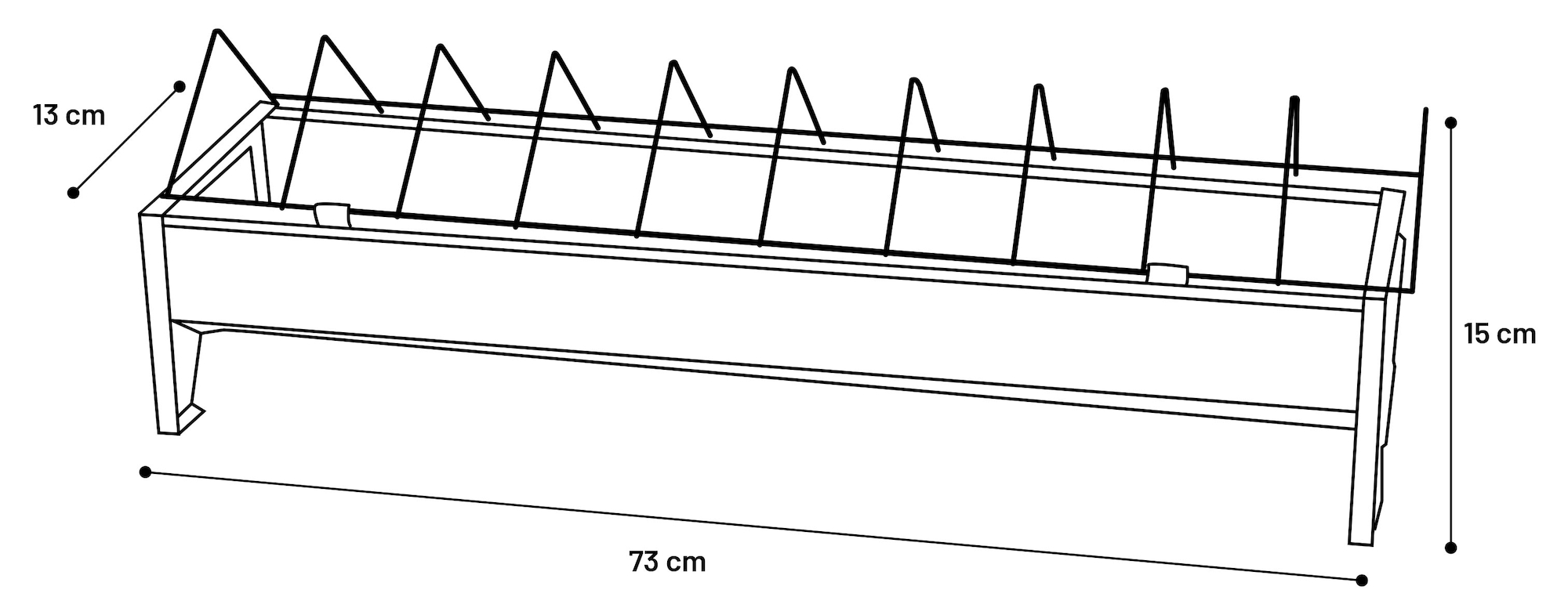 Flamingo Feeding trough Poultry Herka Rectangle Silver