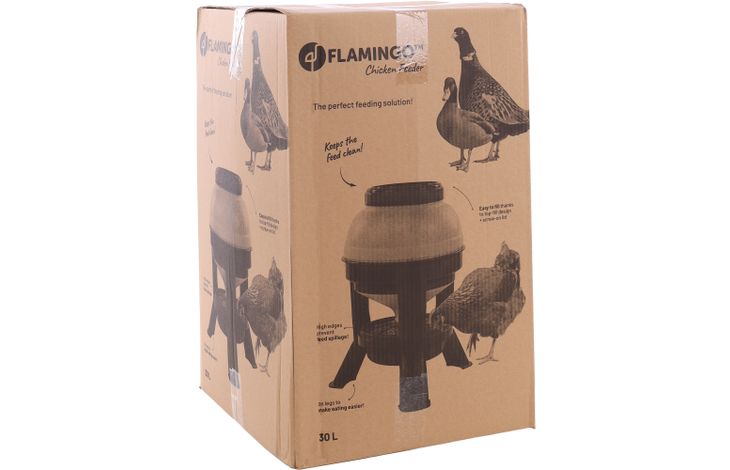Flamingo Feeding trough Poultry Mivo Round Grey