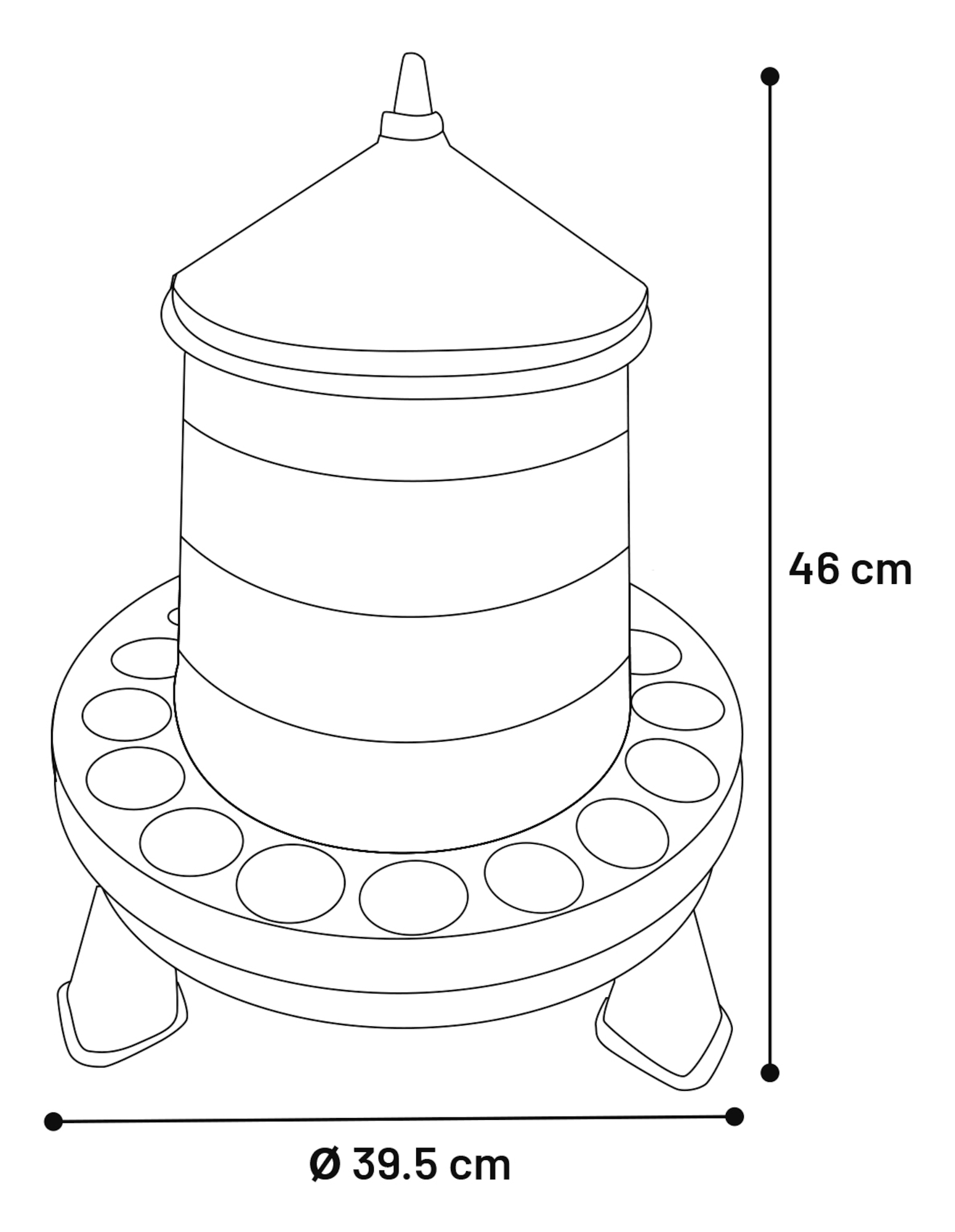 Flamingo Gamelle pour la nourriture Volailles Edna Gris