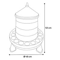 Flamingo Gamelle pour la nourriture Volailles Edna Gris