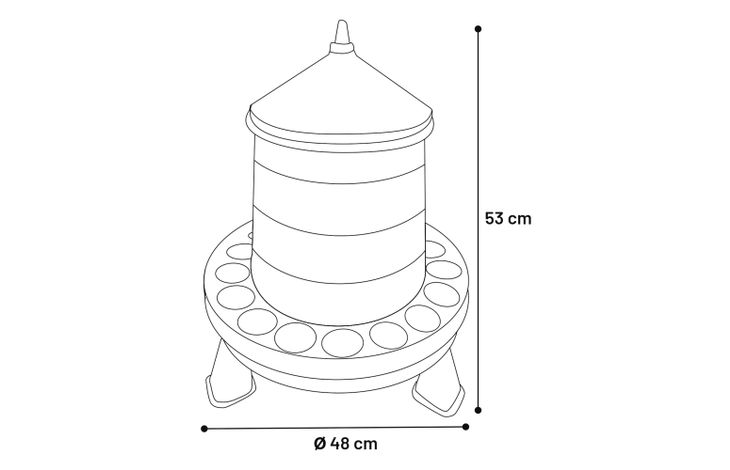 Flamingo Gamelle pour la nourriture Volailles Edna Gris