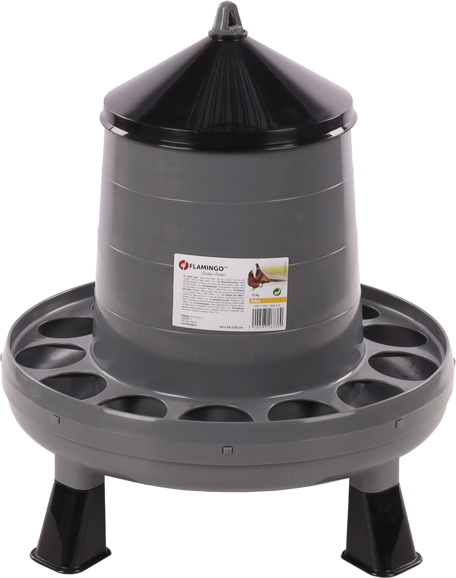 Flamingo Gamelle pour la nourriture Volailles Edna Gris