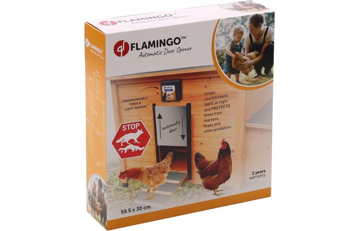 Flamingo Automatic chicken coop door Chicken protect set Grey