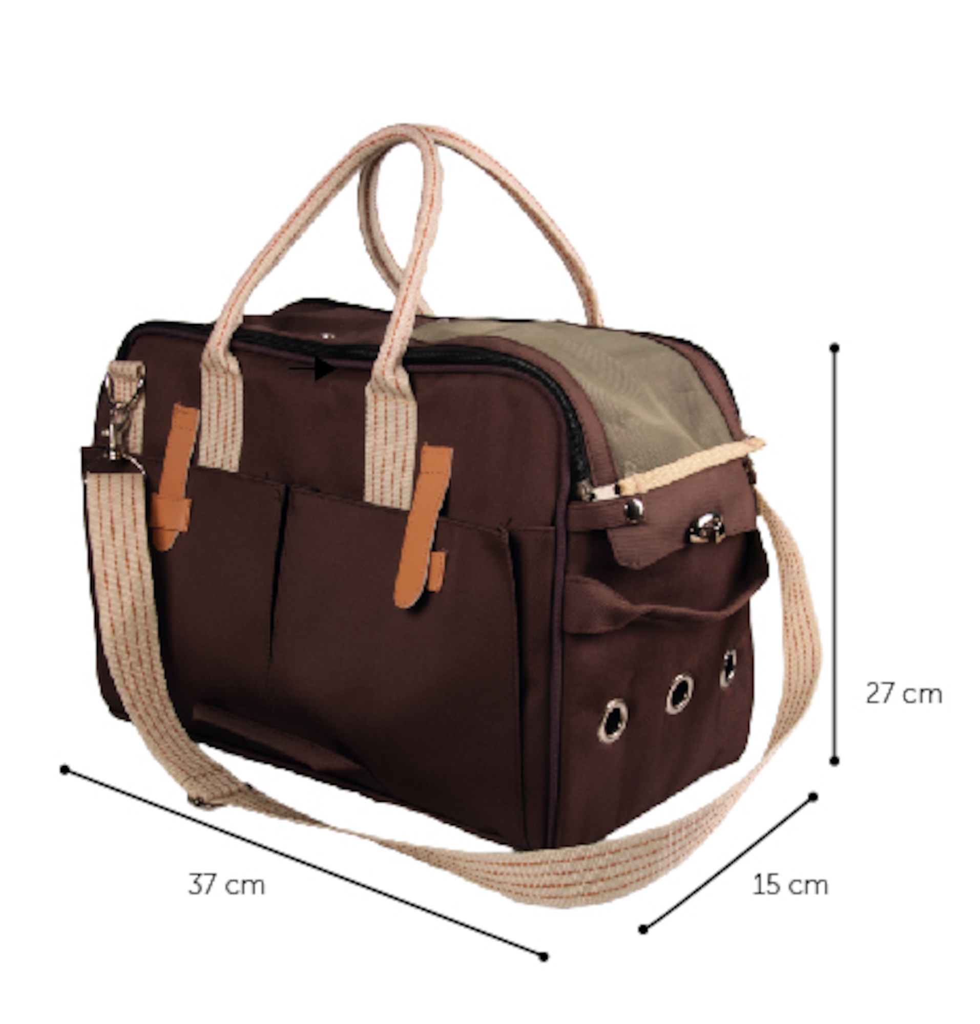 Flamingo Tragetasche Boston Dunkelbraun