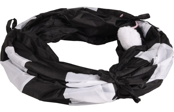 Flamingo Speelgoed Feline Tunnel met bal Wit & Zwart