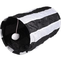 Flamingo Speelgoed Feline Tunnel met bal Wit & Zwart