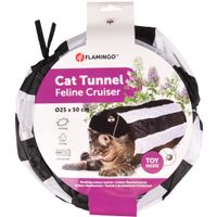 Flamingo Speelgoed Feline Tunnel met bal Wit & Zwart