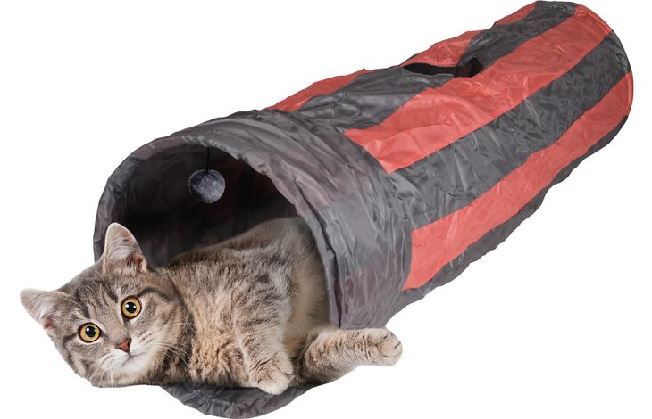Flamingo Toy Feline Tunnel with ball Grey & Red