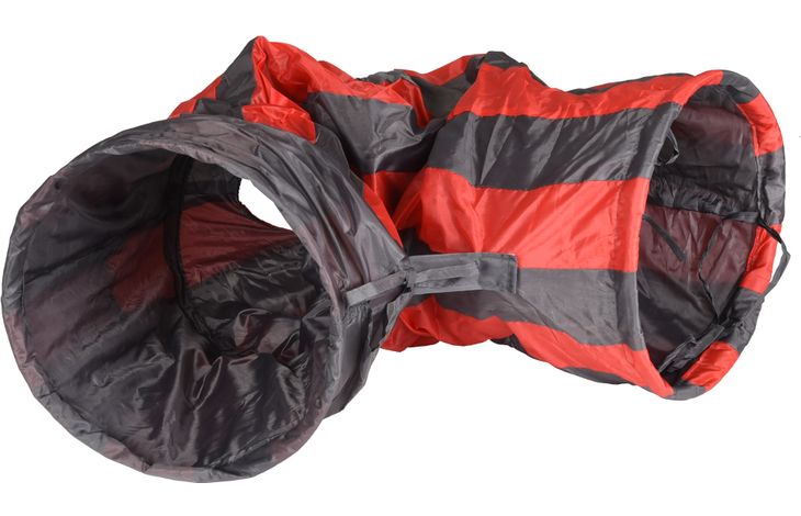 Flamingo Toy Feline Tunnel with ball Grey & Red