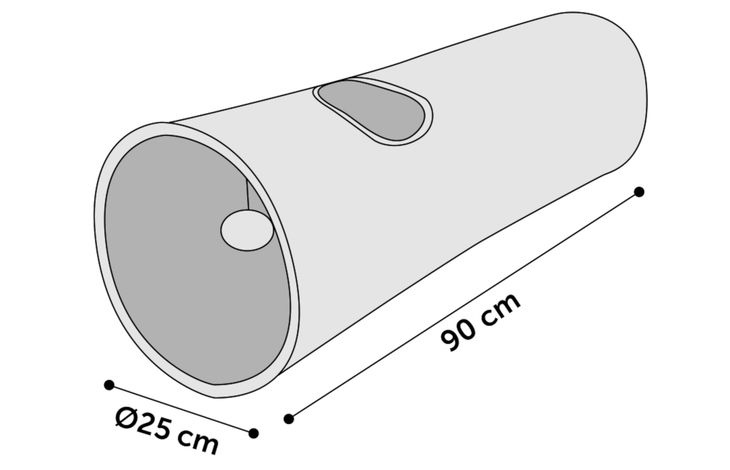 Flamingo Toy Feline Tunnel with ball Grey & Red