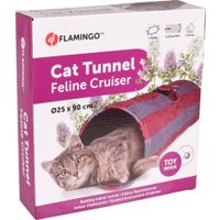 Flamingo Toy Feline Tunnel with ball Grey & Red