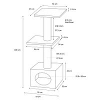 Flamingo Scratching tree  Charbonel Black & Cream