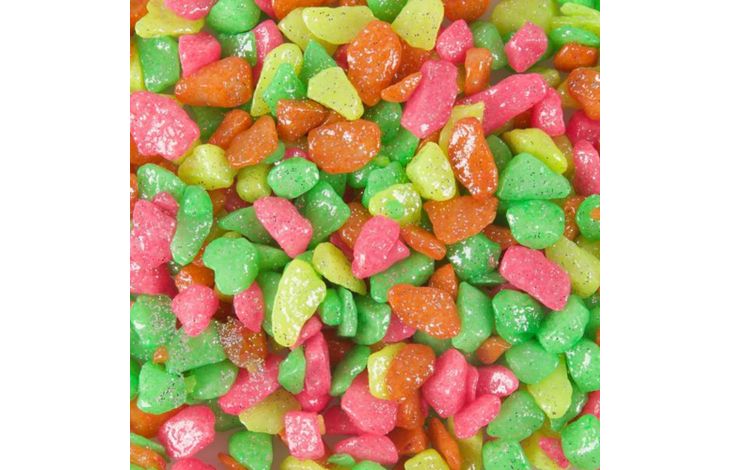 Flamingo Gravel Neon glitter Fluo yellow Fluo green Fluo orange Fluo red Fluo pink