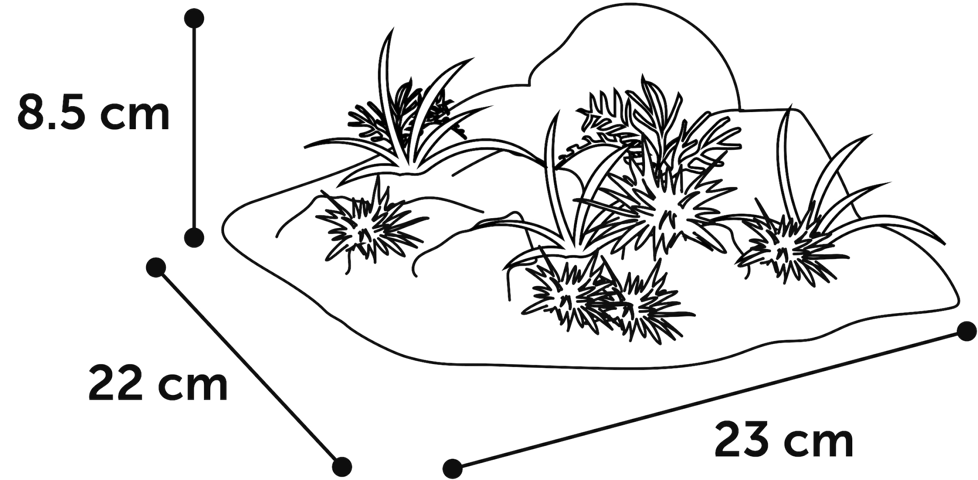 Flamingo Decoration Condroz Grey Rock Plant