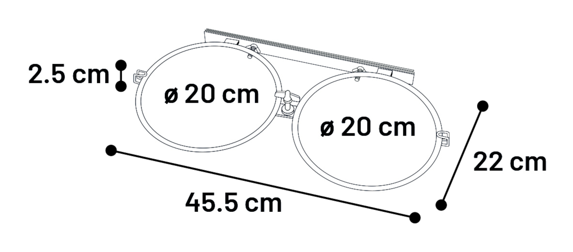 Flamingo Supporto per fissa ai muri o alle pareti della cuccia  Doppio Bruce Argento
