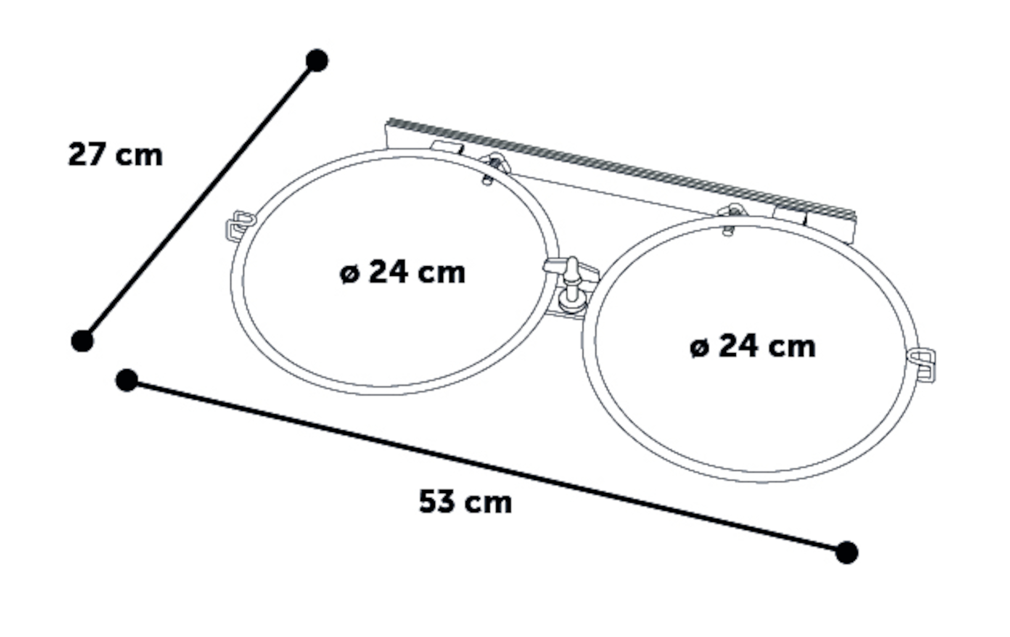 Flamingo Wall and bench holder Double Bruce Silver