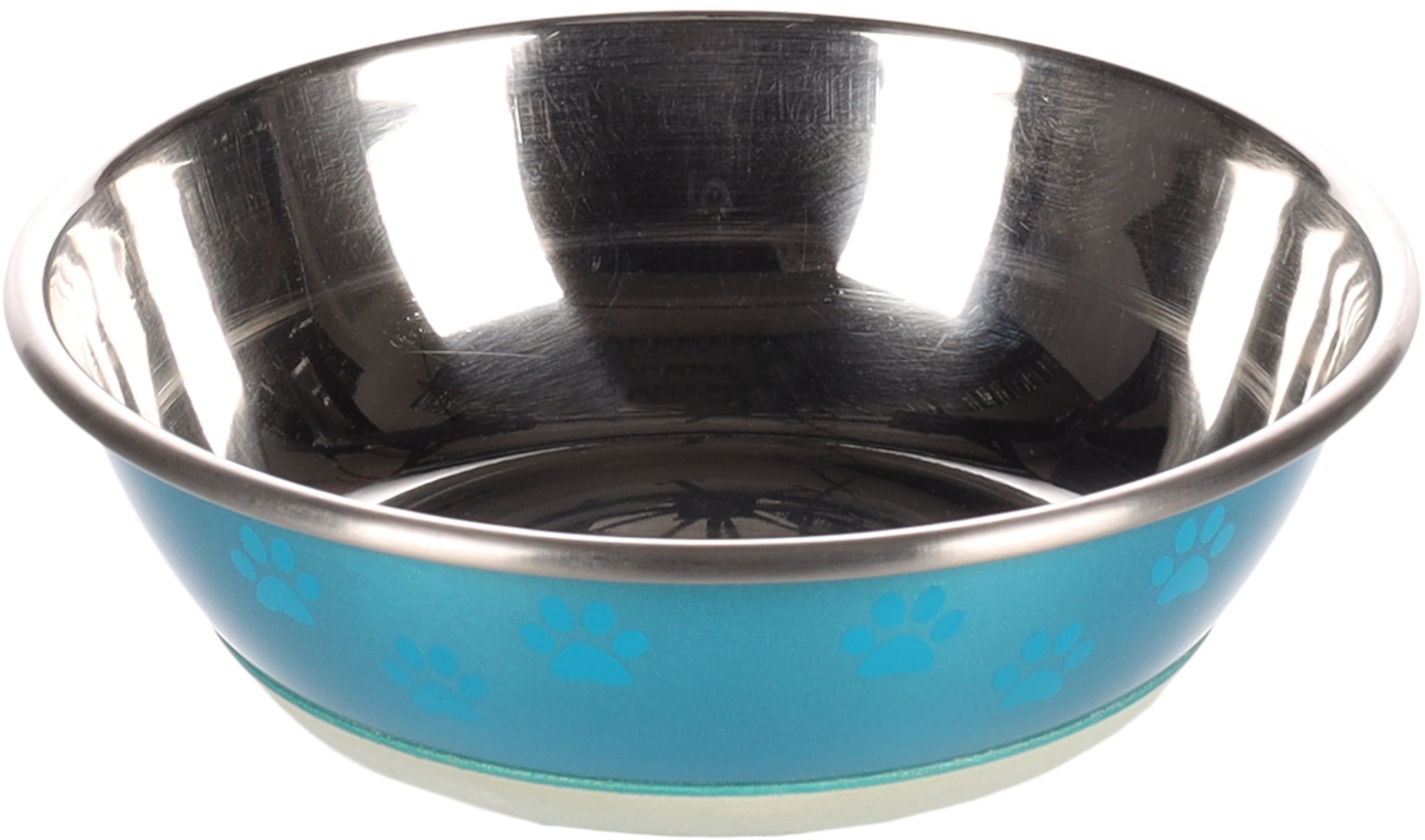 Flamingo Ciotola per cibo e acqua Selecta Rotondo Azzurro & Argento