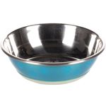 Ciotola per cibo e acqua Selecta Rotondo Azzurro & Argento