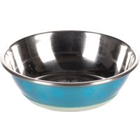 Flamingo Ciotola per cibo e acqua Selecta Rotondo Azzurro & Argento