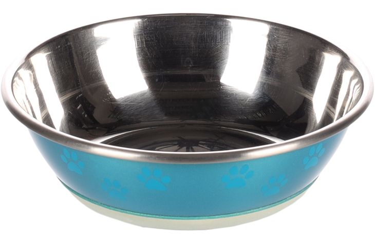 Flamingo Ciotola per cibo e acqua Selecta Rotondo Azzurro & Argento