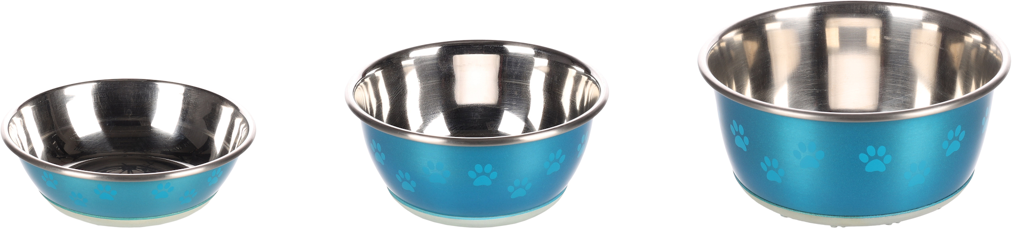 Flamingo Ciotola per cibo e acqua Selecta Rotondo Azzurro & Argento