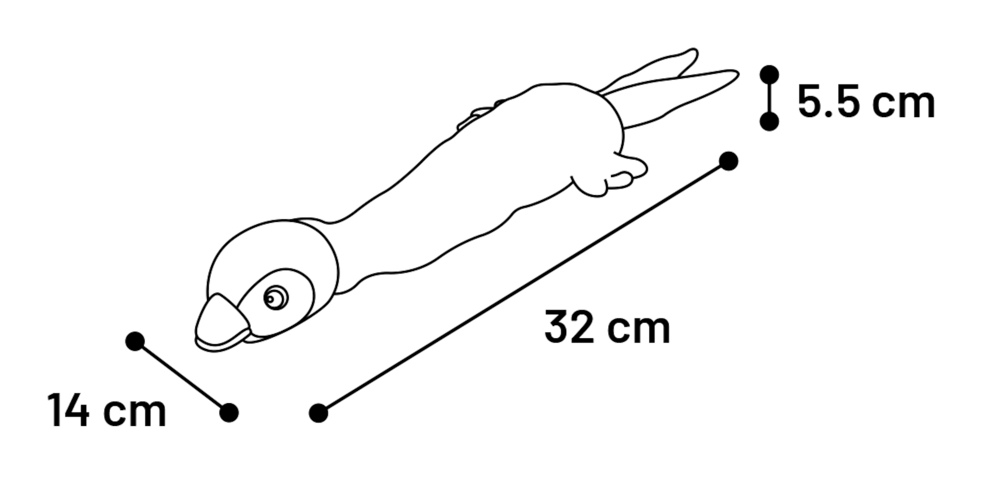 Flamingo Spielzeug Shaky Ente Orange