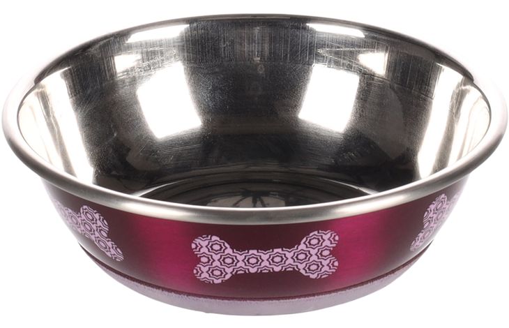 Flamingo Ciotola per cibo e acqua Selecta Rotondo Rosa & Argento