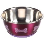 Feeding and drinking bowl Selecta Round Pink & Silver