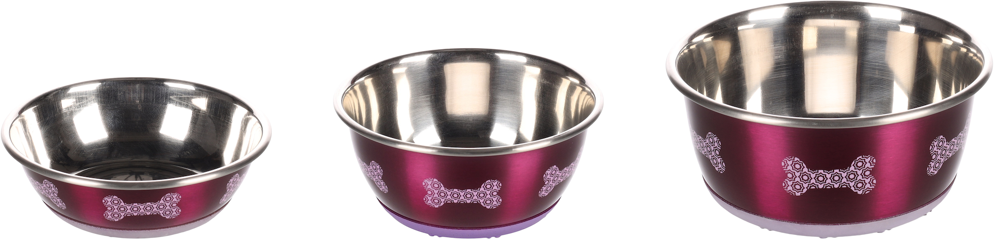 Flamingo Feeding and drinking bowl Selecta Round Pink & Silver