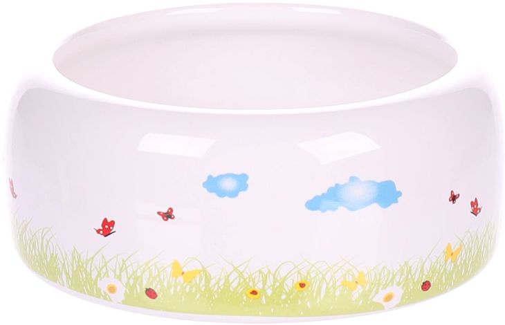 Flamingo Feeding and drinking bowl Kiki Round White