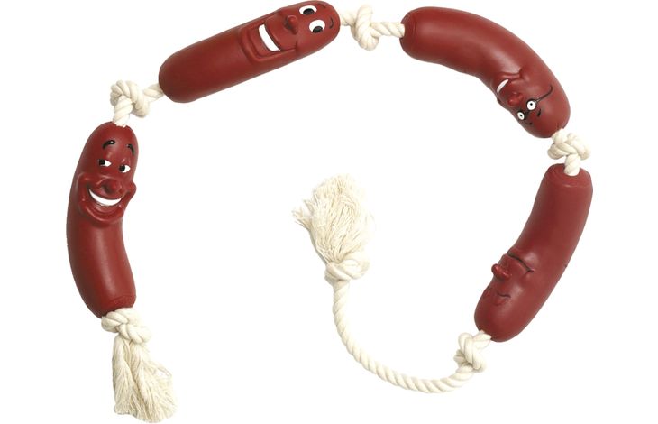Flamingo Toy Nicholas Sausage with rope Brown