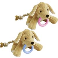 Flamingo Speelgoed Puppy Basti Hond met touw Meerdere kleuren