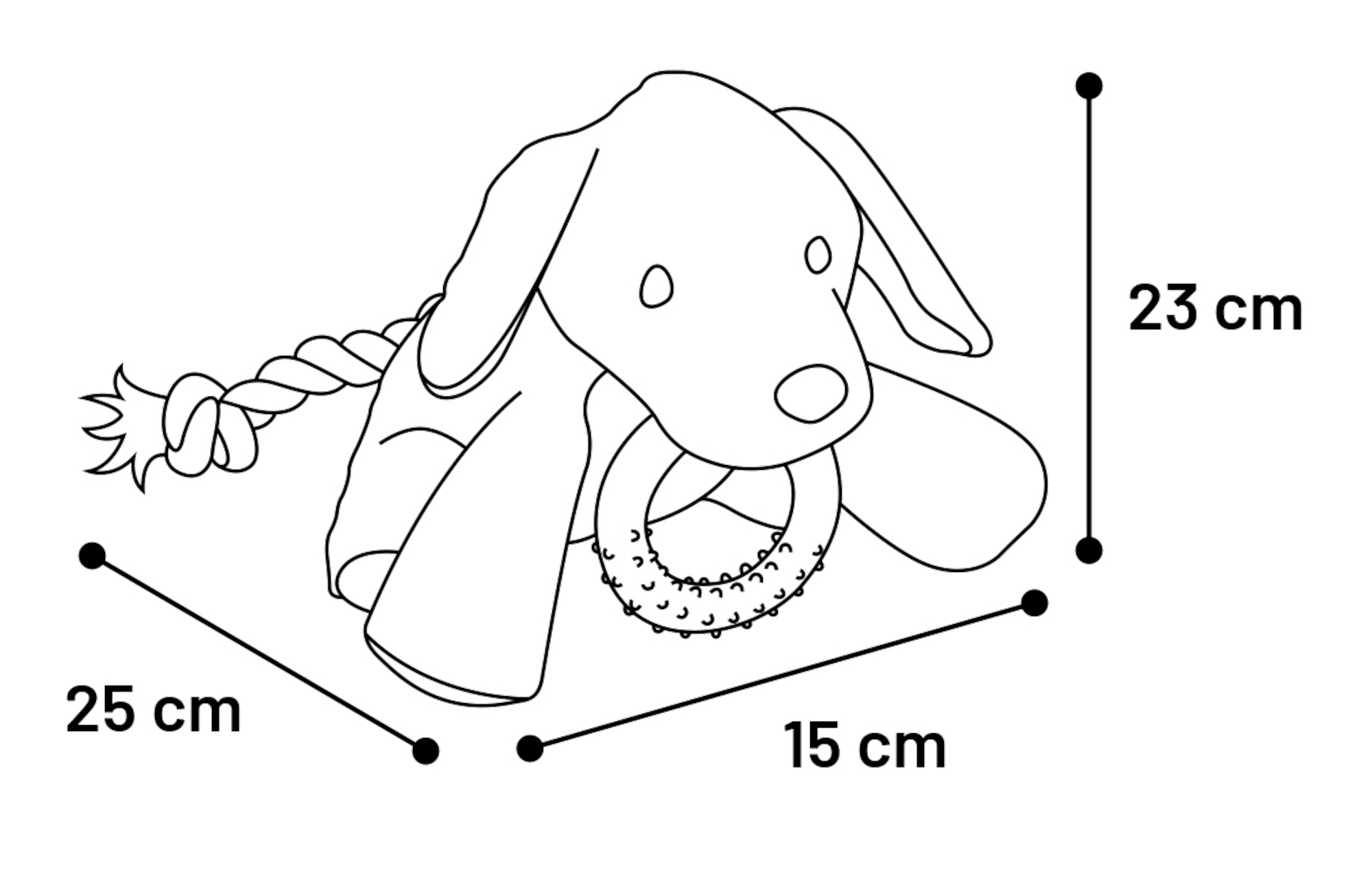 Flamingo Toy Puppy Basti Dog with rope Multiple colours