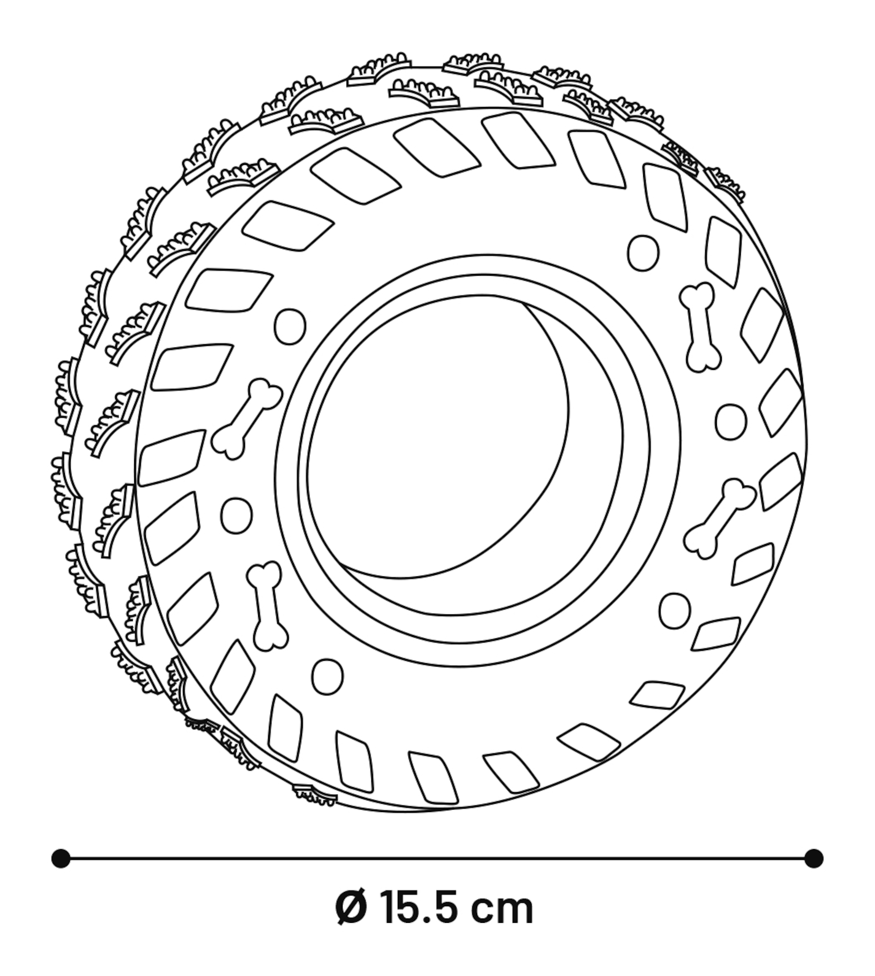 Flamingo Toy Ruffus Tyre Black