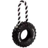 Flamingo Toy Ruffus Tyre with rope Black
