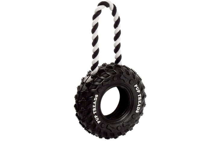 Flamingo Toy Ruffus Tyre with rope Black
