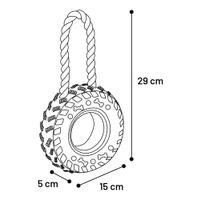 Flamingo Toy Ruffus Tyre with rope Black