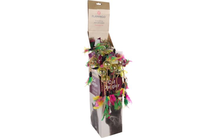 Flamingo Toy Frizz Dangler with ball Multiple colours