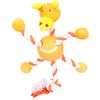 Speelgoed Joy Giraf & Aap & Nijlpaard met bal met touw Meerdere kleuren Giraf Oranje, Geel, Wit 