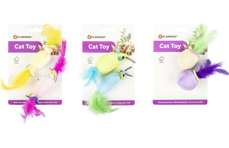 Flamingo Toy Kitten Kidz Ball & Roll & Mouse Multiple colours