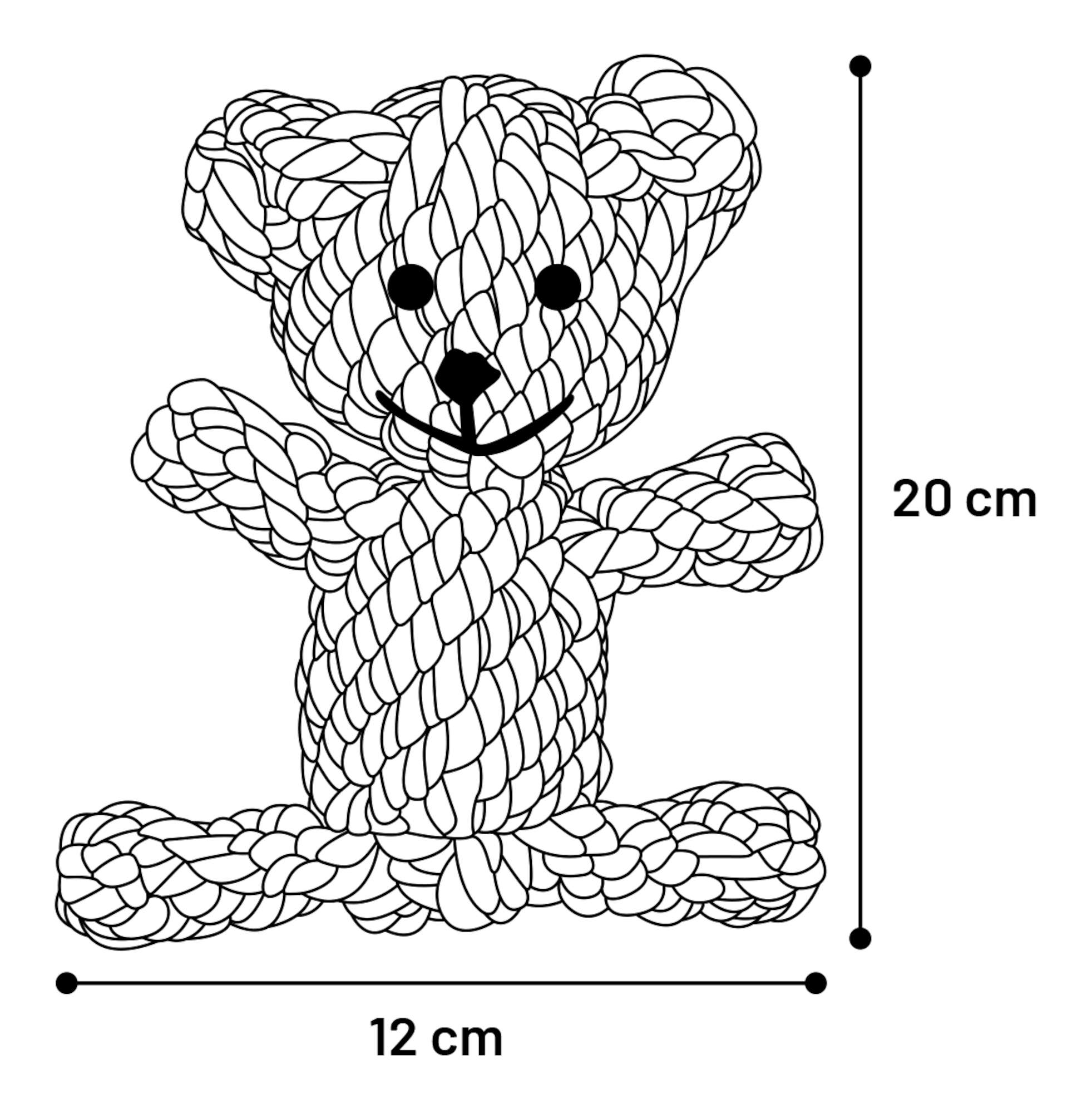 Flamingo Spielzeug John Bär mit Seil Mehrere Farben